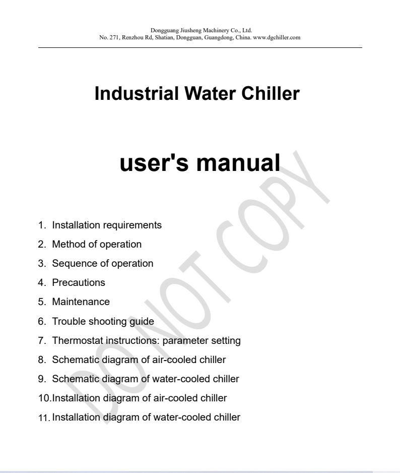 hozkailu industrialaren erabiltzailearen eskuliburua